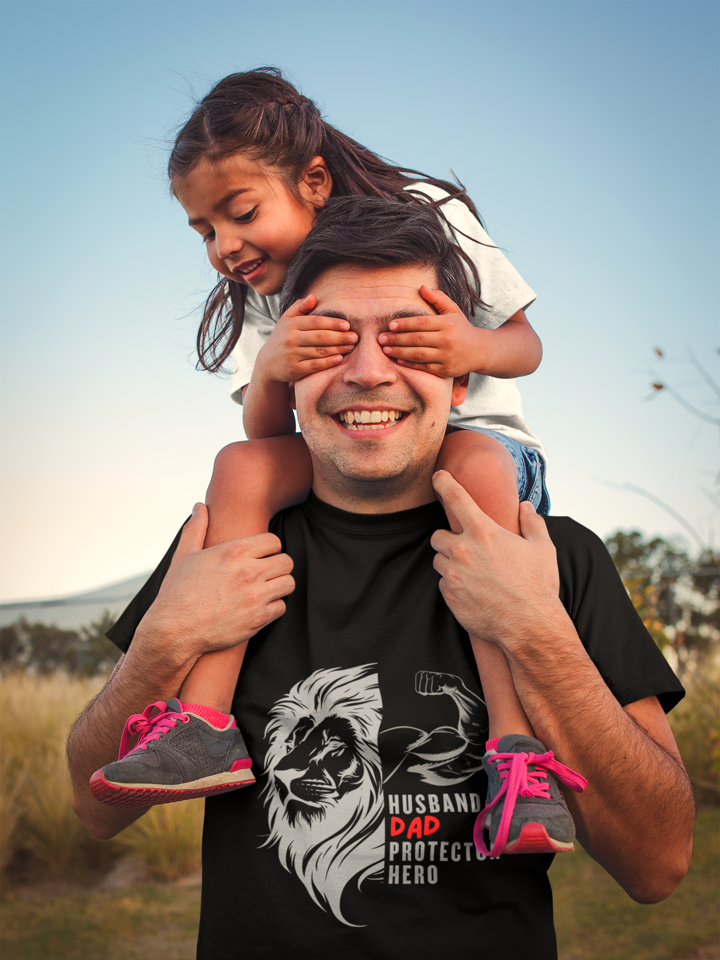 Husband Dad Protector Hero (Black)