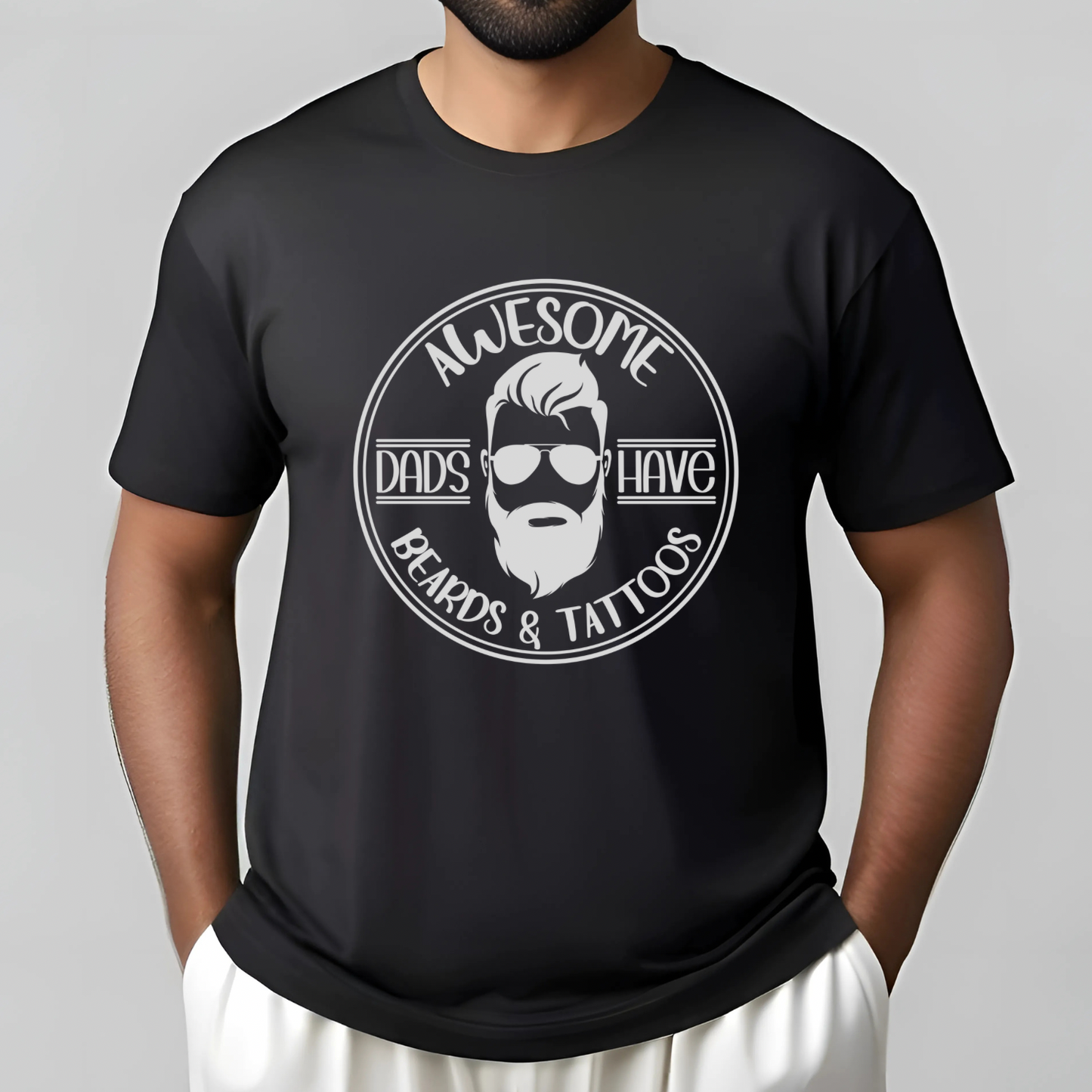 Awesome Dads Have Beards and Tattoos (Black)