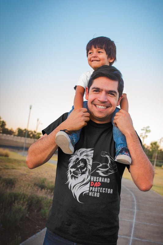 Husband Dad Protector Hero (Black)