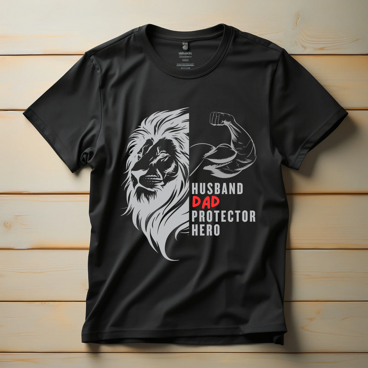 Husband Dad Protector Hero (Black) | Men's Fit