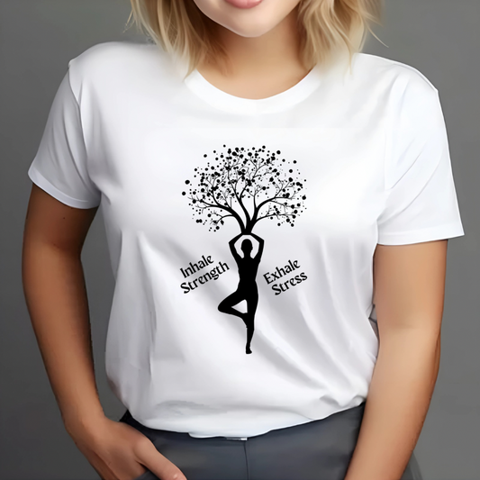 Inhale Strength Exhale Stress (White)