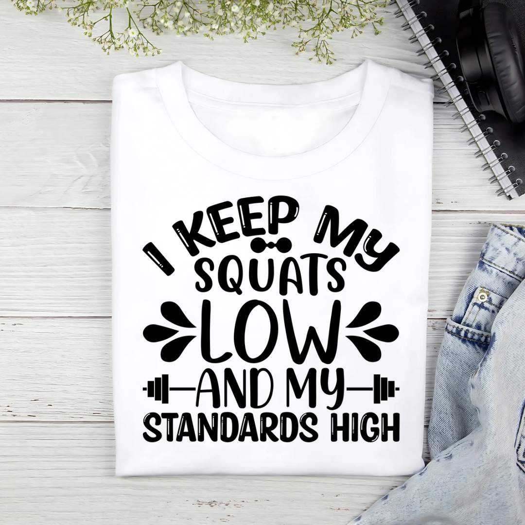 Squats Low Standards High (White) | Men's Fit