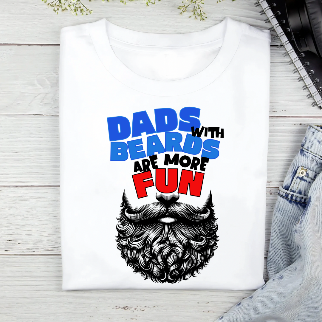 Dads with Beards are More Fun (White)