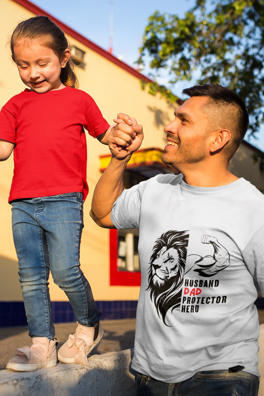 Husband Dad Protector Hero (White)